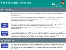 Tablet Screenshot of maillists.keele.ac.uk